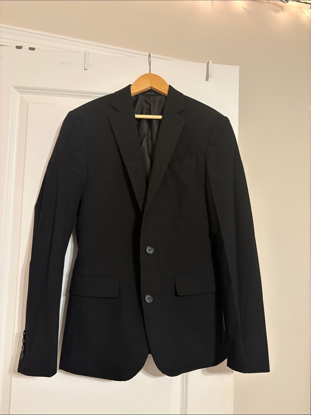 jf j.ferrar Black Two-Button Men's Blazer